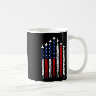 Red White Blue Fighter Jets 4th Of July Usa Flag Coffee Mug