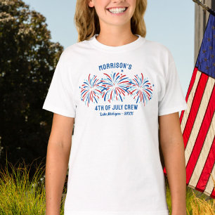 Red White Blue Fireworks Custom 4th of July Family T-Shirt