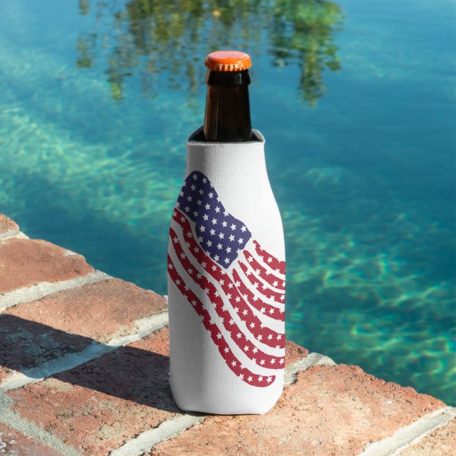 Red White Blue Flag Design Bottle Cooler (In Situ Pool)
