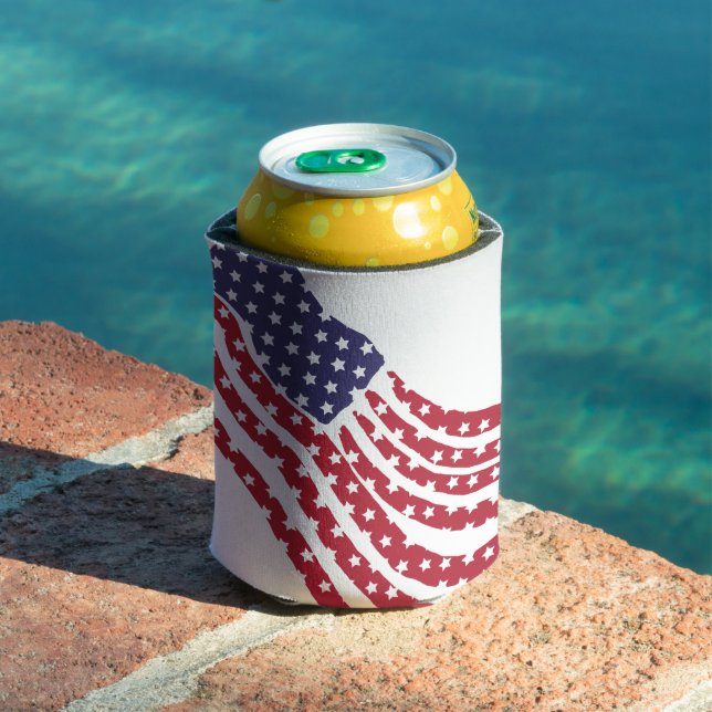 Red White Blue Flag Design Can Cooler (In Situ Pool)