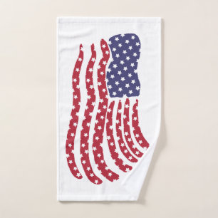 Red White Blue Flag Design Hand Towel