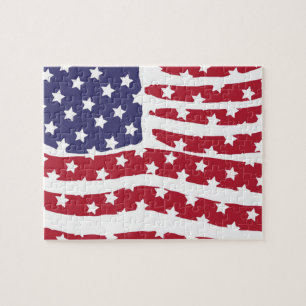 Red White Blue Flag Design Jigsaw Puzzle