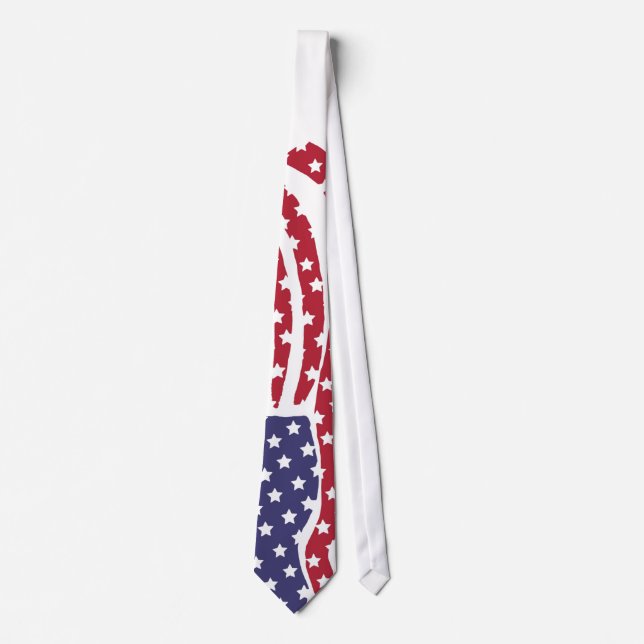 Red White Blue Flag Design Neck Tie (Front)