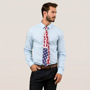 Red White Blue Flag Design Neck Tie