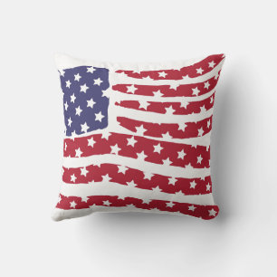 Red White Blue Flag Design Square Throw Pillow