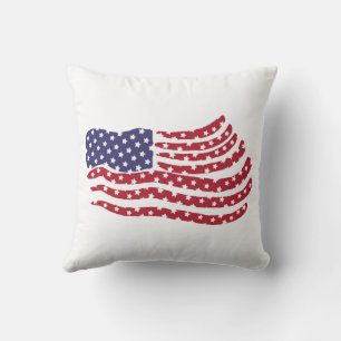 Red White Blue Flag Design Square Throw Pillow