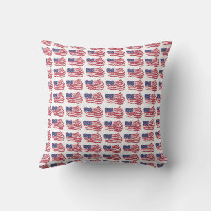 Red White Blue Flag Design Square Throw Pillow