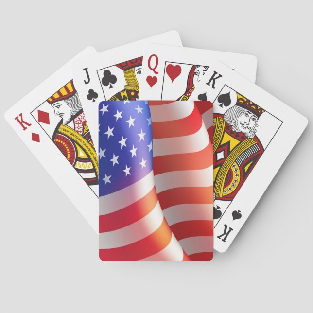 Red White Blue Flag Playing Cards (Customize) (Back)