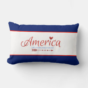 Red, white, blue, flag, stars, arrows, 4th of July Lumbar Cushion