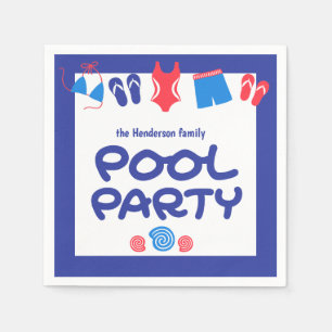 Red White Blue Flip Flop Swimsuit Napkin