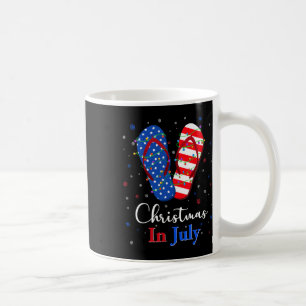 Red White Blue Flip Flops Usa Flag Lights Christma Coffee Mug