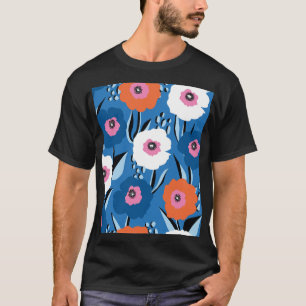 Red White Blue: Floral Scandinavian. T-Shirt