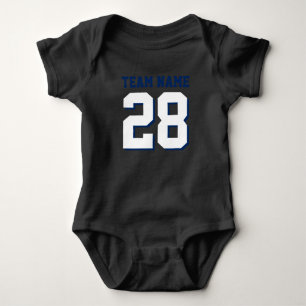 Red White Blue Football Jersey Sports Baby Romper Bodysuit