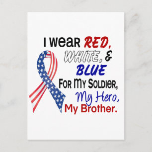 Red White Blue For My Brother Postcard