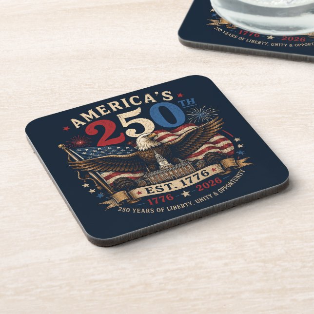 Red White Blue Fourth Of July Coaster (Left Side)