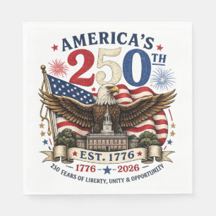 Red White Blue Fourth Of July Napkin