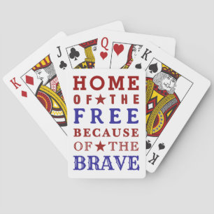 Red White Blue Fourth Of July Playing Cards