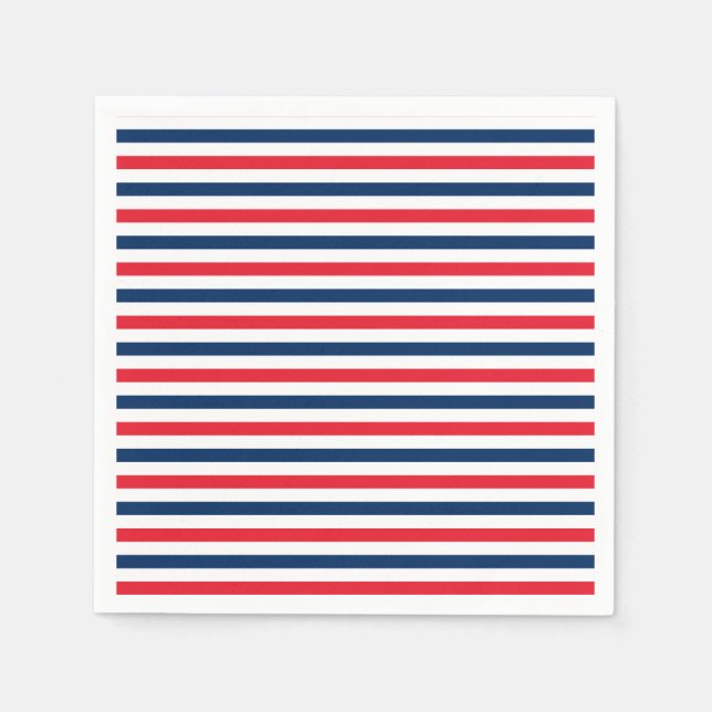 Red White & Blue Fun Patriotic Freedom Celebration Napkin (Front)