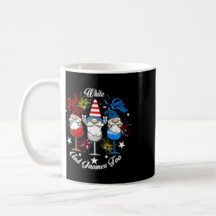 Red White Blue Gnomes Too 4th Of July Wine Gl Usa  Coffee Mug
