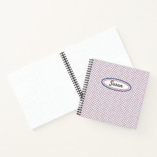 Red White Blue Grid Sketchbook Journal