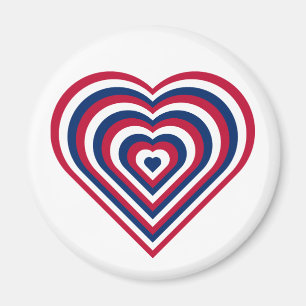 Red, White & Blue Heart Magnet