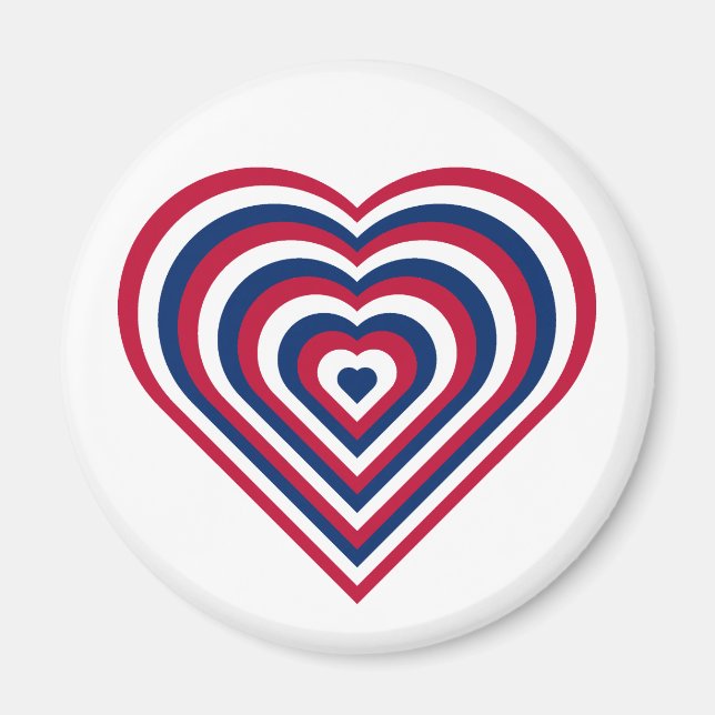 Red, White & Blue Heart Magnet (Front)