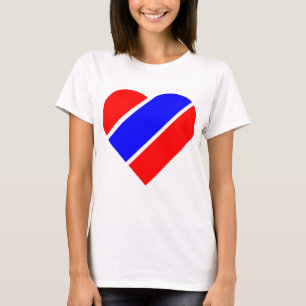 red white blue heart usa patriotic T-Shirt