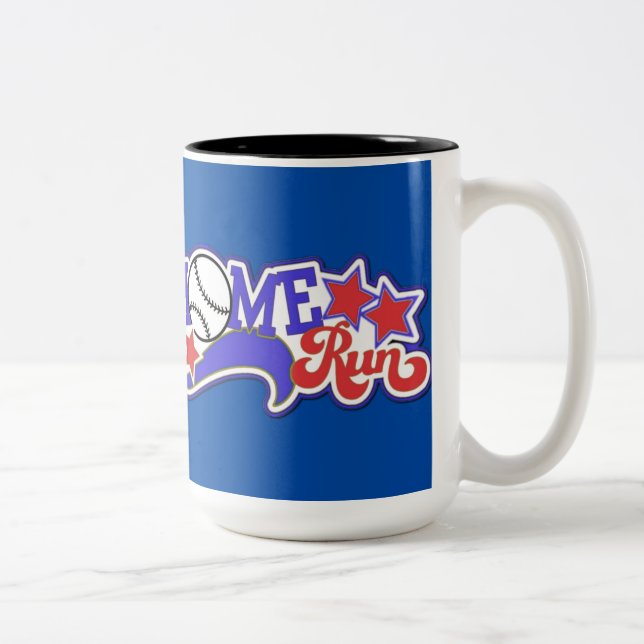 Red White & Blue Home Run Baseball Mug (Right)