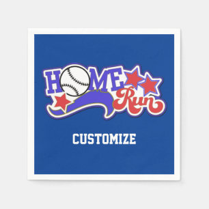 Red White & Blue Home Run Baseball Napkins