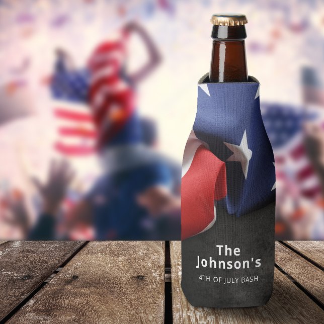 Red White Blue Independence Day 4th Of July Bottle Cooler (Red White Blue Independence Day 4th Of July Bottle Cooler)