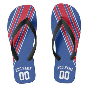 Red White Blue Jersey Stripes /Can Edit Back Thongs