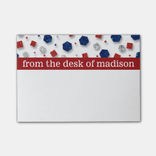 Red, White & Blue Jewels Post It Notes