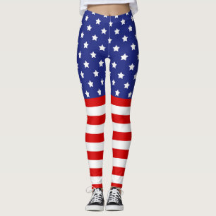 Red White Blue July 4th Leggings