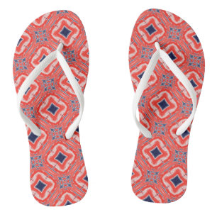 Red White Blue Kaleidoscope Thongs