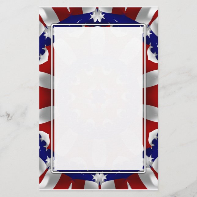 Red, White & Blue Kali Stationery (Front)