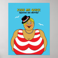 Red White Blue Kiss Me Quick Seaside Humour