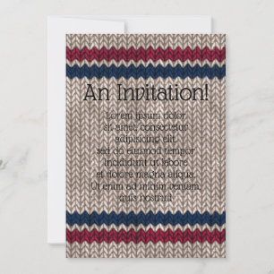 Red White Blue Knit-look Stripe Pattern Save The Date