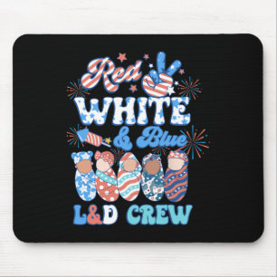 Red White Blue Landd Crew Labour Delivery Nurse 4t Mouse Pad
