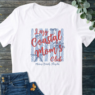 Red White & Blue Lazy Coastal Mum Club Beach Life Tri-Blend Shirt