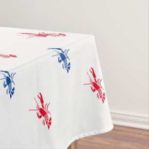 Red white blue lobster pattern Patriotic Tablecloth