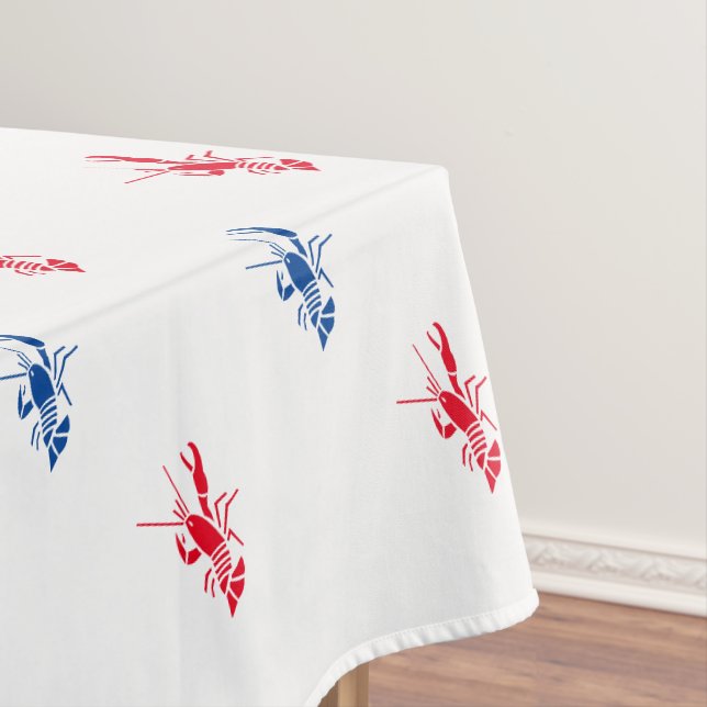 Red white blue lobster pattern Patriotic Tablecloth (In Situ)