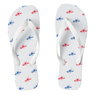 Red white blue lobster pattern Patriotic Thongs