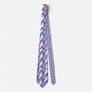 red white blue mens neck tie