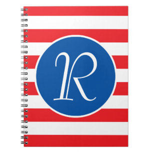 Red White & Blue Monogram Notebook