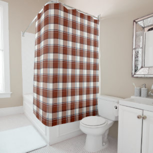 Red, White, Blue Multi Thread Plaid Shower Curtain