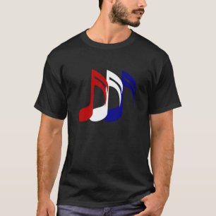 Red White Blue Music Notes T-Shirt
