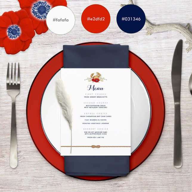 Red White Blue Nautical Budget Wedding Menu ⚓ (Red White Blue Nautical Budget Wedding Menu ⚓
)