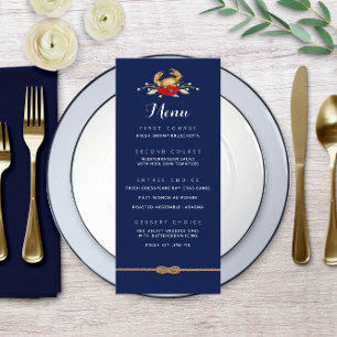 Red White & Blue Nautical Coastal Wedding Menu