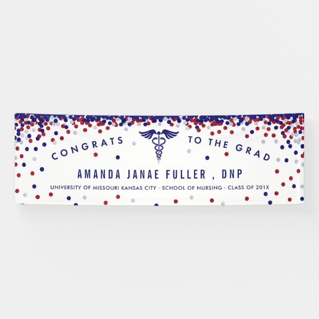 Red, White & Blue Nurse Graduation Banner (Horizontal)