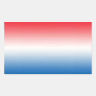 Red White & Blue Ombre Rectangular Sticker